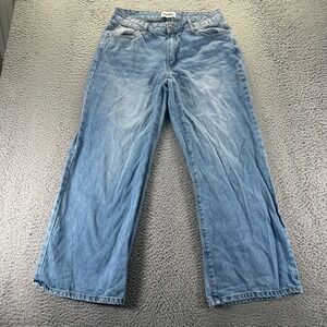 Telepatía Jeans Womens 13 Blue Cotton Denim Straight Leg Baggy Workwear Faded